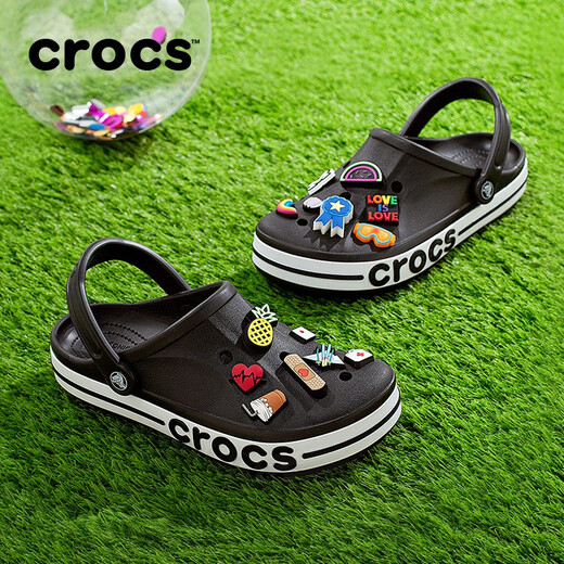 Crocs Crocs Crocs Crocs Bela Crocban Lightweight Wear-Resistant Slip-on Casual Shoes|205089 Black/White-066 41/42(260mm)