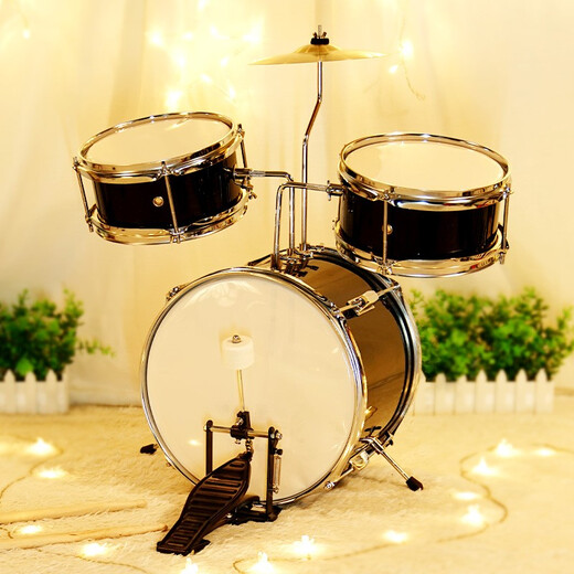 QIAO WA BAO BEI Drum for Children Beginner Alloy Drum Jazz Drum Home Percussion Instrument Boys Gifts for 3-6-8 Years Old