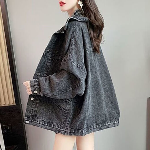 Kommandant Xiong Chun Denim Jacke Studentin Korean Lose Spring Top Jacke Großgröße Frauen Denim Kleidung Spring Sommerstil 9926# Bild Schwarz 10xl S Empfohlen 80-100Jin [Jin ist 0,5 kg]