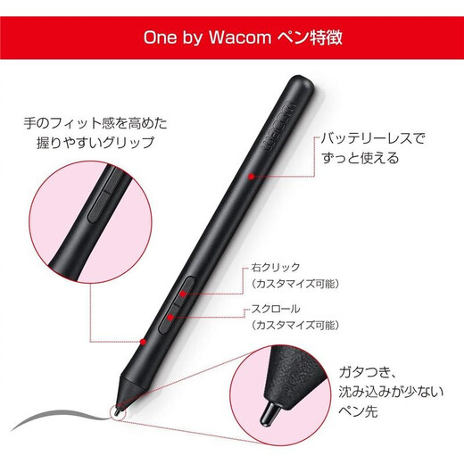 和冠（Wacom）【JD物流 日本直邮】和冠 wacom 手绘板数位屏电脑绘图板绘画板网课写字板 CTL-672/K0中号