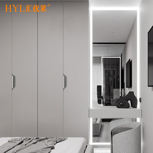 
Huiyoulai Aige u702 cashmere gray edge invisible handle one door to top u705 warm white wardrobe cabinet single-sided door handle Aige U702 cashmere gray Total length 300mm-no matter