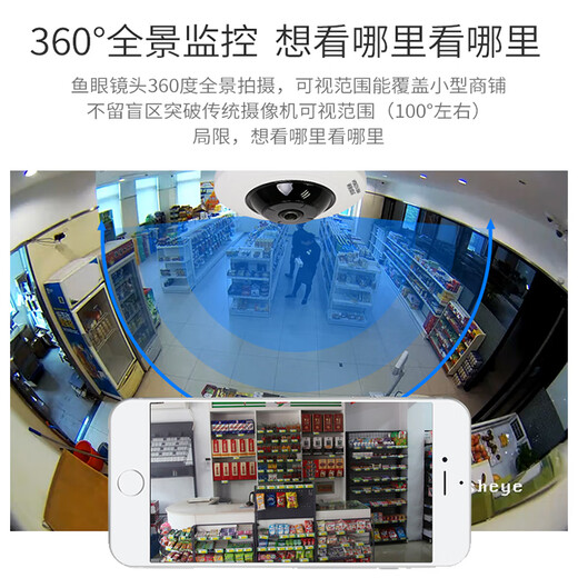 Hikvision 5 millions de caméras panoramiques ultra-haute définition à 360 degrés ultra-larges à angle intérieur Fisheye Camera Poe Network Cable Power Alimentation DS-2XA3956F-IS