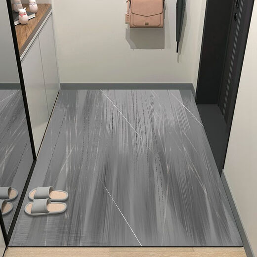 Beiyan entrance floor mat, entrance door mat, door mat, cuttable entrance floor mat, entrance door, water-absorbent anti-slip carpet, light luxury - gray 100cm*120cm