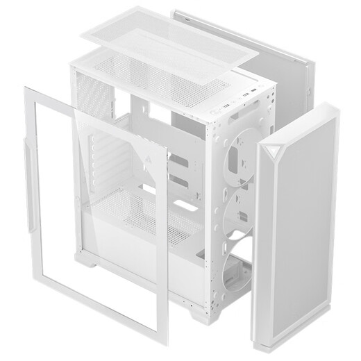 Golden Field FM01 Snow Mounted Iron Mesh Hole High Flow Cooling Wide Body Desktop-Computer-Hauptgehäuse unterstützt großes ATX-Motherboard/8 Lüfterpositionen/240 Kühlkörper