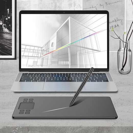 VEIKK digital tablet T50 hand-drawing tablet smart hand-drawing tablet touch button dual operation sensitive and smooth 10x6 inches can be connected to mobile phones and tablets matte paper-like feel black