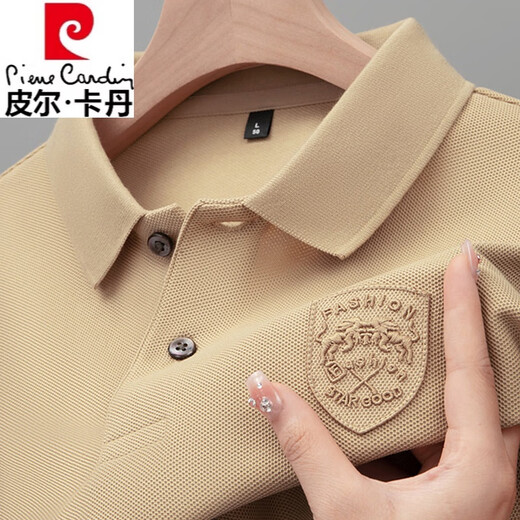 Pierre cardin pure cotton autumn lapel POLO. shirt for men's long-sleeved new casual versatile embroidered loose t-shirt top trendy 9906 white - long-sleeved skin-friendly and comfortable without pilling XL - recommended 130-150Jin [Jin equals 0.5 kg]