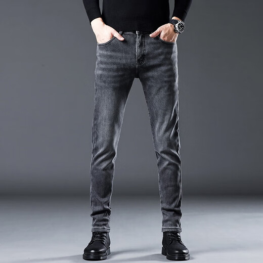 Jeep Spirit Business Jeans Men's Fall Nouveau lâche droite Young grande taille Pantalon masculin décontracté 1049r Gray plus polece 29