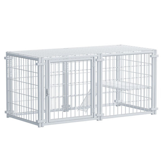 Jiamen JIAMEN (JIAMEN) anti-jailbreak fence dog cage, household dog isolation fence, free combination reinforcement for small dogs, cats and dogs, Teddy Corgi, black, bold and reinforced, anti-tilt, 6 pieces 120*60*70, with top to prevent jailbreak
