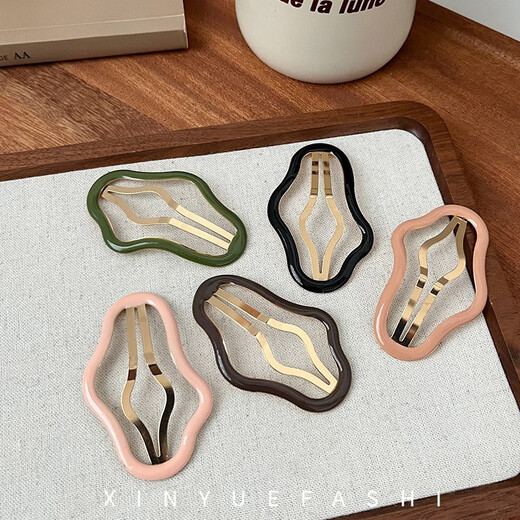 Jiuweiya hair clip women's back bangs forehead side clip hollow broken hair clip one-word clip broken hair bb clip headwear JYFJ092 mixed color 2 pack (no color specified)