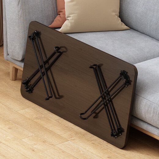 Pumeisen Folding Tea Table for Living Room Small Table Kang Table Simple Small Apartment Bay Window Tea Table Bedroom Learning Computer Low Table Log Color Folding Model 60*40*33