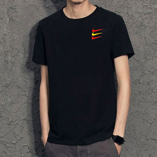 耐克（NIKE）T恤男 25夏季新款运动服小logo跑步训练篮球时尚纯色棉质圆领短袖 热售/全棉亲肤/刺绣标 XL (180/96A)
