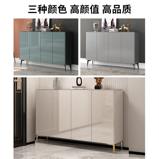 独此艺家 轻奢鞋柜家用门口岩板储物柜入户门厅玄关柜客厅隔断柜一体 D686香槟色【长160宽34高100