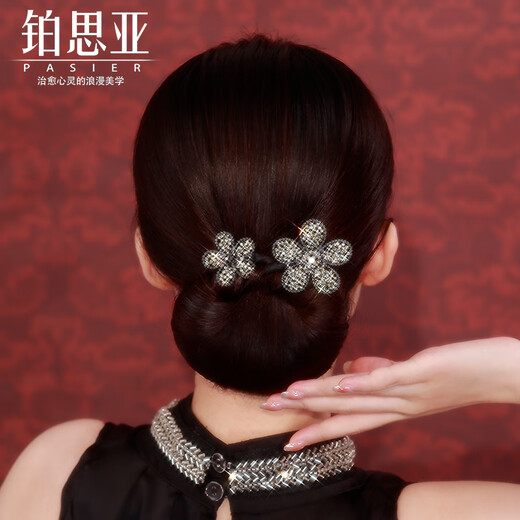 Bosiya 2025 new flower hair twister women's back hair clip advanced simple twist clip lazy artifact headwear hair accessories double flower black