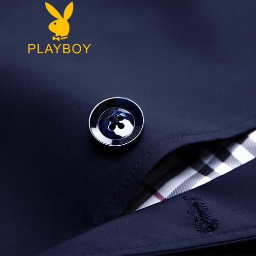 Playboy 2025 Windbreaker Men's Jacket Spring y Autumn New Mid-Long-Longgent Men's Clothing Black 2xl