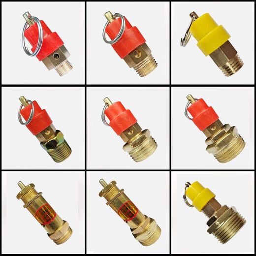 Spring-type air compressor safety valve pressure relief valve air pump safety valve small red hat safety valve towerless water supply safety valve 2 minutes 3 public Jin [Jin equals 0.5 kg] safety valve