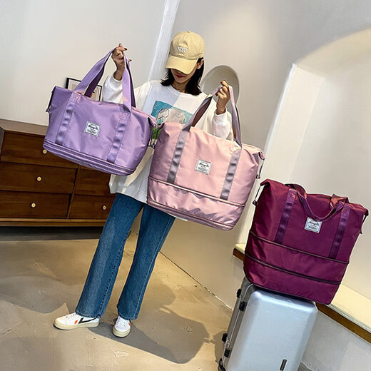 Landcase旅行包女手提包运动健身游泳背包多功能短途旅行包袋 5102紫色