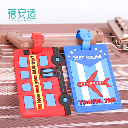 Beianshi luggage tag travel leisure fashion luggage card suitcase shipping tag business trip trolley case identification tag red bus