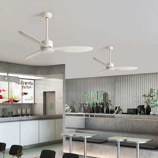 
Weather vane modern industrial style lightless 56-inch ceiling fan restaurant ceiling simple electric fan living room commercial study fan frequency conversion 42-681A black 3 leaf - black leaf remote control