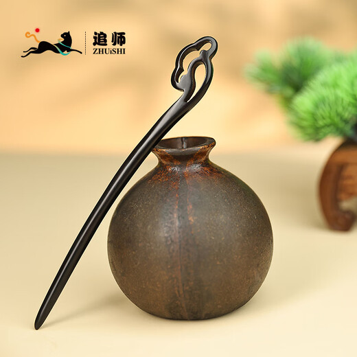 Chai Shi hairpin, new Chinese style hairpin, ancient style, high-end sandalwood, Chinese style hairpin, daily Mid-Autumn Festival gift, ebony-Ruyi 1 piece