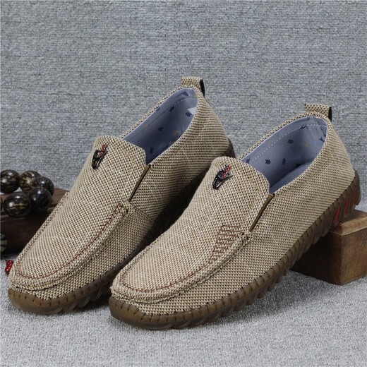 
Hongxingxiang old Beijing cloth shoes men's singles shoes spring and autumn breathable casual shoes soft sole non-slip beef tendon sole driving shoes beans shoes 698 men's black singles 42