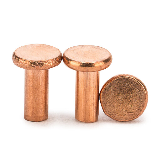 Jinggong copper rivets, copper flat head solid rivets, copper rivets, flat head percussion rivets GB109 M2-M8 3*5 (50 pcs)