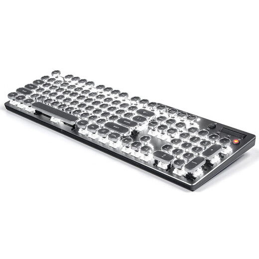 AJAZZ AK35i Steampunk Mechanical Keyboard Home Desktop Laptop Wired Gaming Keyboard Retro Punk Competition Keyboard AK35I Black Red Axis (White Light Version) Electroplated Retro Model Wired 108 Keys