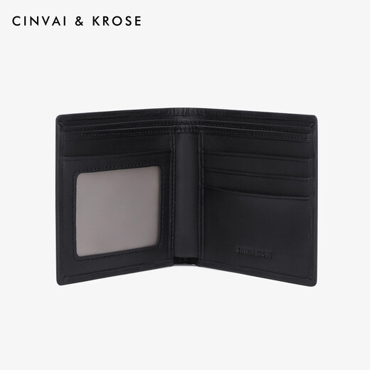 Cinvai/Krose Offizielle Website Kleiner C/K Wallet Herren Kurzschicht Cowide Wallet Wallet Echtes Leder Multi-Card-Tasche Geburtstagsgeschenk für Freund CK Wallet-Black [Geschenkbox Rafia + Geschenktasche]