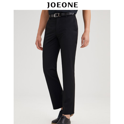 JOEONE men's trousers men's straight loose 2020 spring and summer style business casual trousers for young and middle-aged people TA2021733 black 180/92B [2.82 feet]