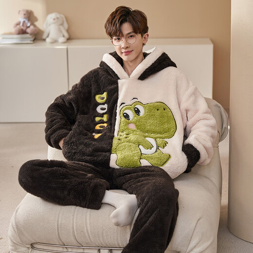 FEMAIBO PAJAMAS MEN'S CORAL VELVET VELVET AUTOMNE ET HIVER PLUS STYLE ÉPÉPLISES VELVET POUR LES JEUNES 9922 # M Small Code 150-160C 80-100JIN [Jin est égal à 0,5 kg]