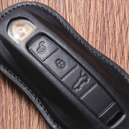 品克专用保时捷钥匙套taycan卡宴Macan帕拉梅拉Panamera911 718包壳扣 B款酒红色+转运珠