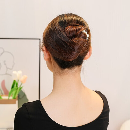 Goody U-shaped hairpin artifact beaded hairpin ball head hairpin bun hair extensions for women fashionable simple metal hair accessories 5 pearls