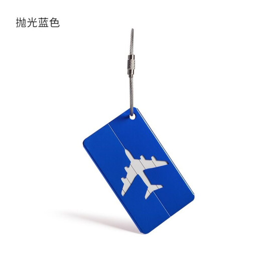 Gluekind metal luggage tag aluminum alloy boarding pass travel tag aircraft luggage tag identification card writeable blue