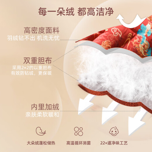 Shining Moment Baby Down Jacket Jumpsuit Winter Newborn Baby Full Moon Clothes Thickened Warm Outing Clothes New Year's Jersey Dragon Feifengwu [Category A, -105] 100 - Filling capacity 111g