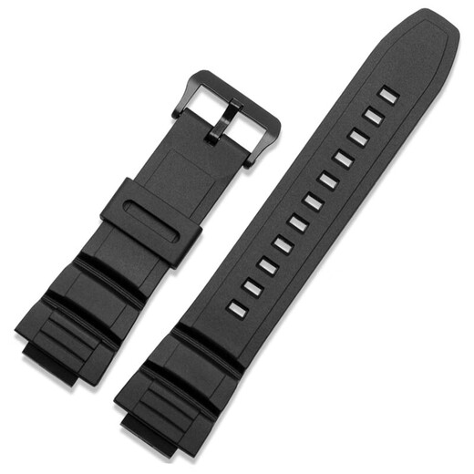 Taige Shiya adapts to Casio watch strap MCW-100H/110H/W-S220/HDD-S100 black resin watch strap convex black black buckle 16mm