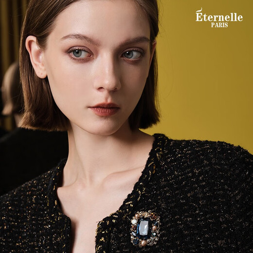 Eternelle French eternal Austrian crystal brooch high-end women's lapel pin 2025 new corsage birthday gift elegant blue