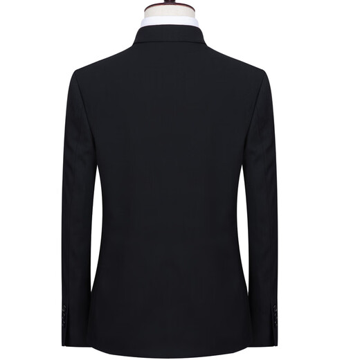 Pierre Cardin 2024 casual men's suit color large size middle-aged suit jacket trousers set black 165