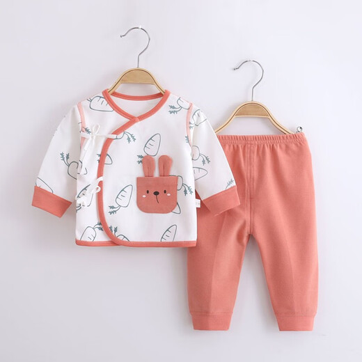 
Lamb Dudu Newborn Baby Split Set Pure Cotton Baby Autumn Clothes and Autumn Pants Newborn Monk Full Moon Clothes Four Seasons Baby Pajamas 11167 Blue 59 (Suggested February-March 10-12 Jin [Jin equals 0.5 kg])