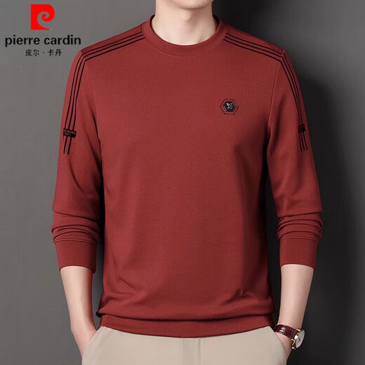 
Pierre cardin brand waffle long-sleeved T-shirt round neck pure cotton sweatshirt loose elastic versatile solid color men's base shirt top t 6625 black 170/L size [recommended weight 125-140 Jin [Jin equals 0.5 kg]]