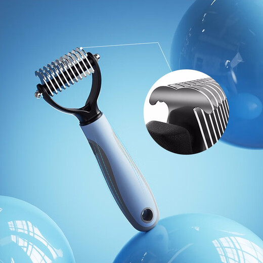 Huayuan Pet Tools (hoopet) dog comb to remove floating hair, detangle comb, dog hair cleaner, dehairing knife, comb brush, pet cat comb, blue small size 11 teeth (long-haired cats, small dogs
