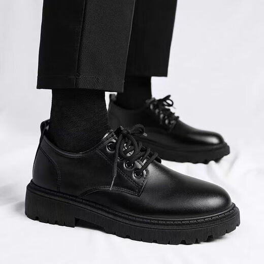 Amaodun chef's shoes men's non-slip waterproof kitchen men's small black shoes work leather shoes men's versatile style small leather shoes men's black basic model 44