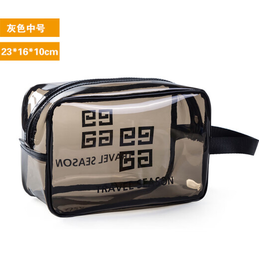 Jingtang Travel Toilet Bag Transparent Shower Cosmetic Bag Waterproof Storage Bag Korean Simple Storage Bag Black Gray Transparent Medium Size