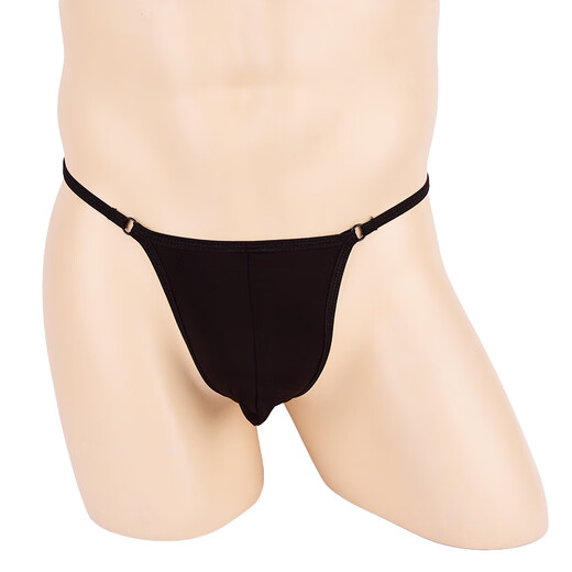 Ye Zimei sexy underwear men's thong men's see-through ice silk T-pants sexy U protruding underwear 4139 black one size