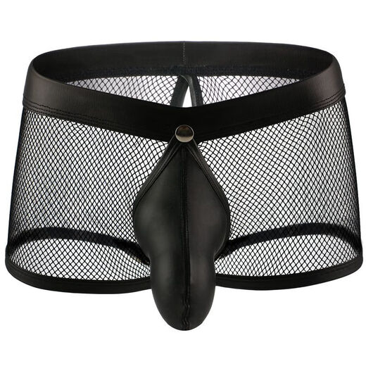 
Men's underwear perverted sexy underwear men's sexy underwear underwear thong mesh perspective hollow flat corners Red S