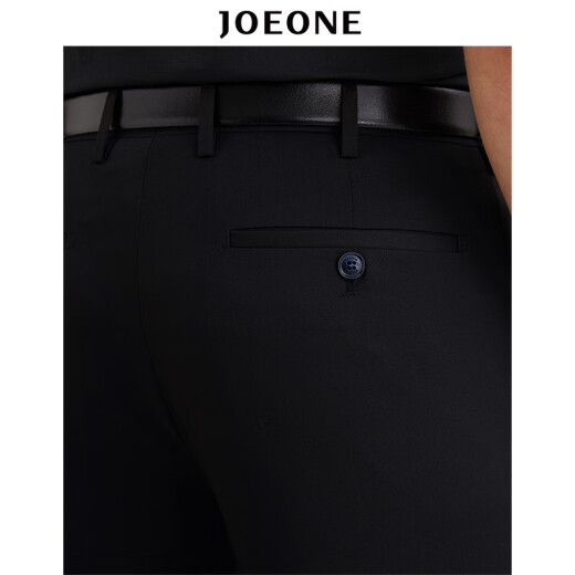 JOEONE men's trousers men's straight loose 2020 spring and summer style business casual trousers for young and middle-aged people TA2021733 black 180/92B [2.82 feet]