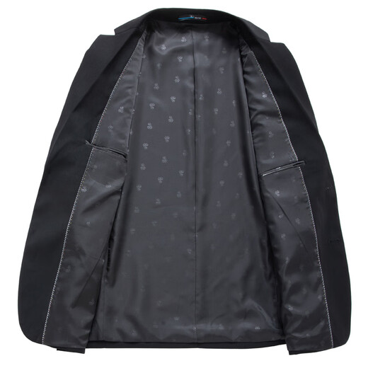 Pierre Cardin 2024 casual men's suit color large size middle-aged suit jacket trousers set black 165