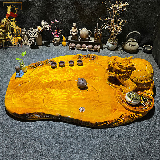 Chengyun Shangzun Golden Silk Nanmu Tea Tea Wood Madera Sólida Drenaje para el Drenaje de Kung Fu Kung Fu Té de la oficina Tabla de té de té de té P671