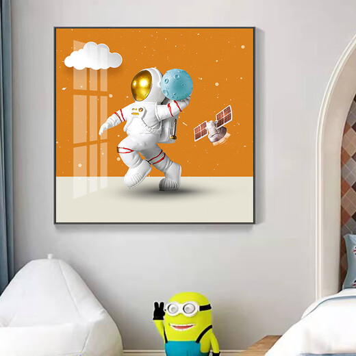 Escuela de ballena Rala de niños Decoración de la sala de astronauta Espacio de dibujos animados de la habitación del niño Dibujo del dormitorio de astronaut