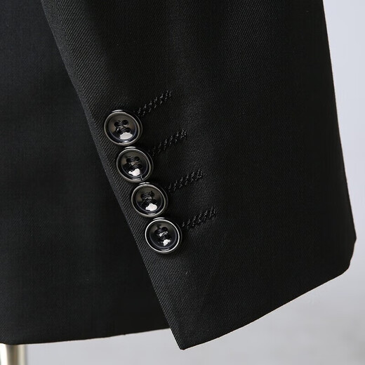 
Kaduton Wedding groom wedding suit men's suit groom group dress suit three-piece wedding dress black (suit + trousers + vest + shirt) XL