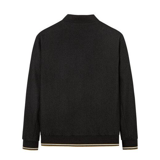 Bailando con la chaqueta lobo de lobo de moda para hombres de moda para hombres contrastante chaqueta bordada bordada collar de béisbol 001 Estilo masico negro 175