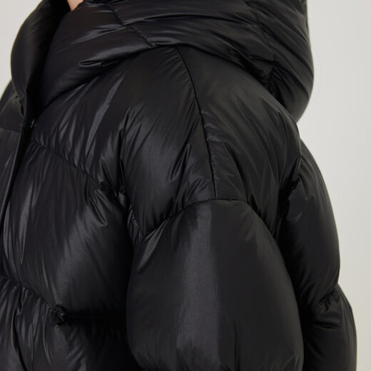 Jnby von Jnby Jiangnan Stoff Kinderkleidung Herbst und Winter Down Jacke verdickte warme, weiche Kapuzenjungen, Mädchen und Kinder 1NAC12610 001 Schwarz 140 cm